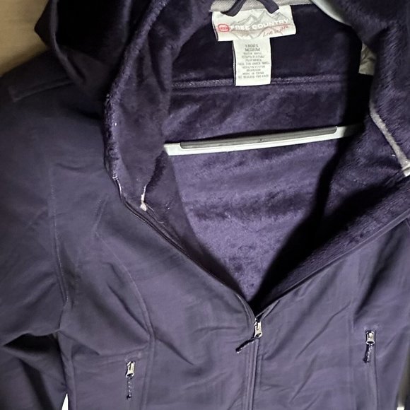 Ladies FREE COUNTRY Soft Shell Outerwear Hooded Jacket‎ Fleece Lined Size Medium - Picture 2 of 13